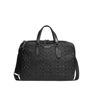 Coach Embossed Graham Slim Black Signature Men's Briefcase NWT